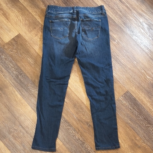 Soho Dark Blue Skinny Jeans with Studded Waist - Picture 3 of 4
